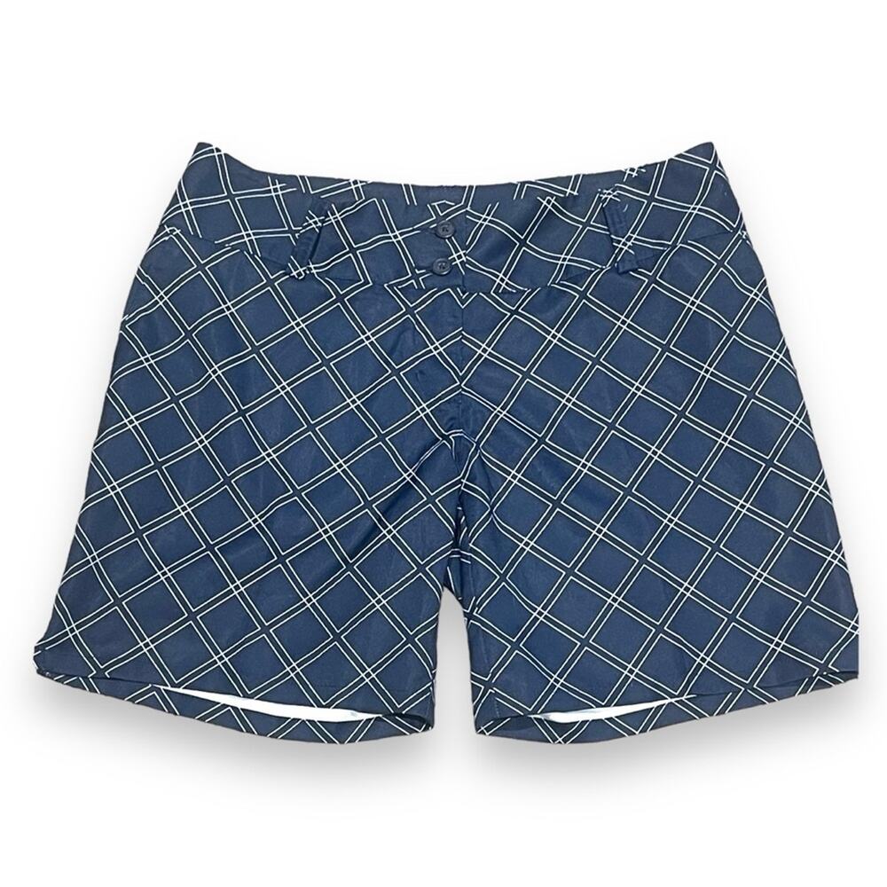 Adidas Golf Shorts Diamond Pattern Blue White 4